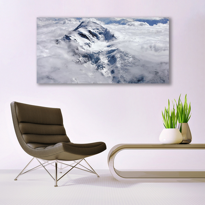 Quadro vetro acrilico Paesaggio di montagna di nebbia