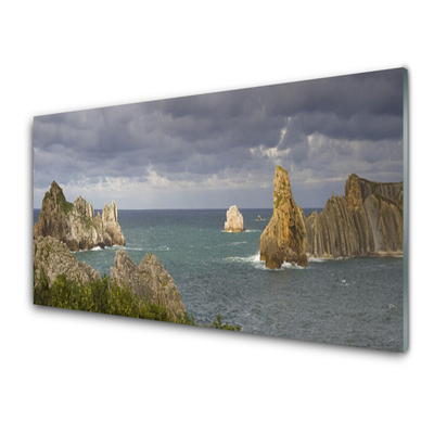 Quadro acrilico Paesaggio di roccia marina