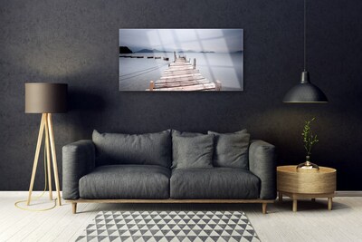 Quadro su vetro acrilico Architettura del ponte sul mare