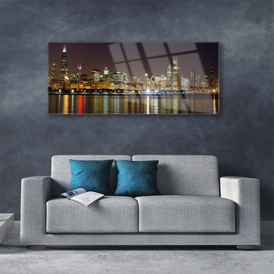 Quadro vetro acrilico Case di città