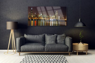 Quadro vetro acrilico Case di città