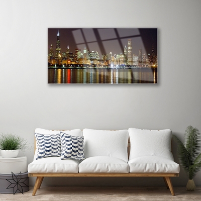 Quadro vetro acrilico Case di città