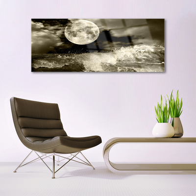 Quadro acrilico Paesaggio notturno della luna