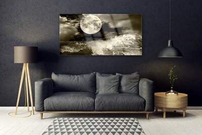 Quadro acrilico Paesaggio notturno della luna