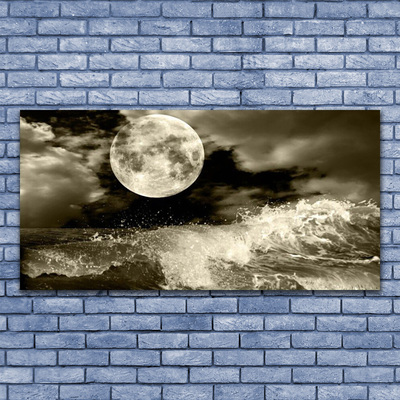 Quadro acrilico Paesaggio notturno della luna