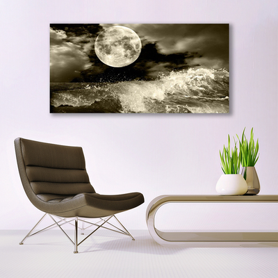 Quadro acrilico Paesaggio notturno della luna