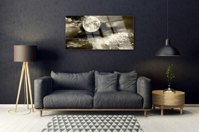 Quadro acrilico Paesaggio notturno della luna