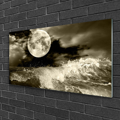 Quadro acrilico Paesaggio notturno della luna