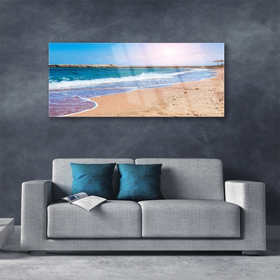 Quadro acrilico Paesaggio della spiaggia dell'oceano