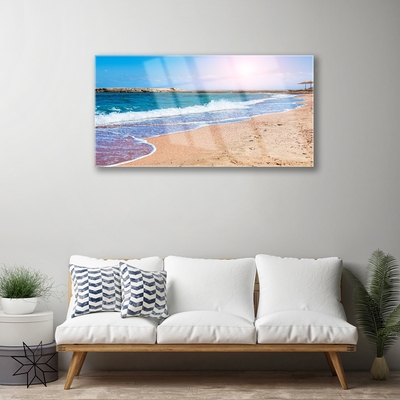 Quadro acrilico Paesaggio della spiaggia dell'oceano