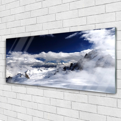 Quadro vetro acrilico Paesaggio di nuvole di montagna