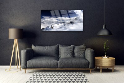 Quadro vetro acrilico Paesaggio di nuvole di montagna