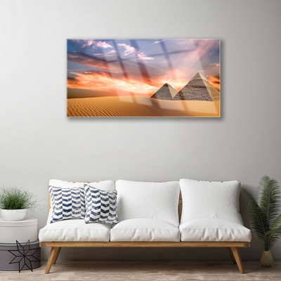 Quadro acrilico Piramide Del Deserto Sul Muro