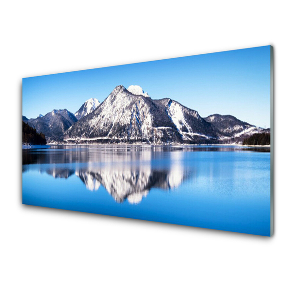 Quadro acrilico Paesaggio di montagna del lago