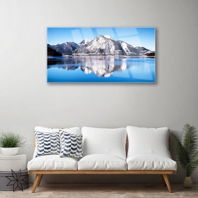 Quadro acrilico Paesaggio di montagna del lago