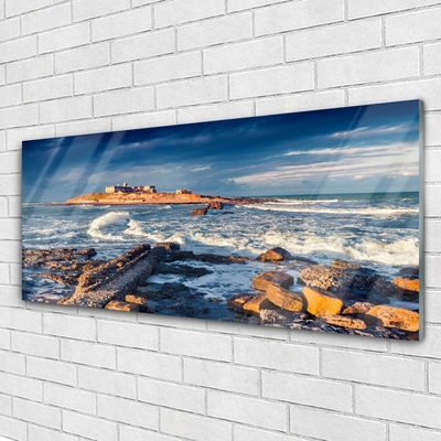 Quadro vetro acrilico Paesaggio di pietre di mare