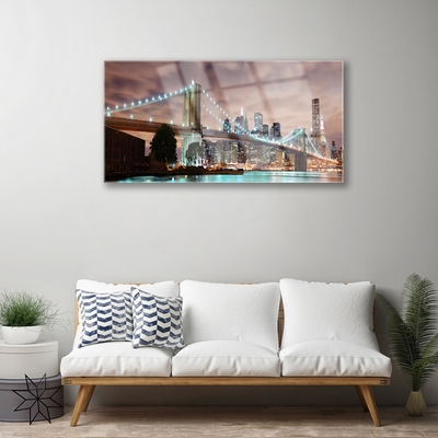 Quadro su vetro acrilico Architettura della città del ponte