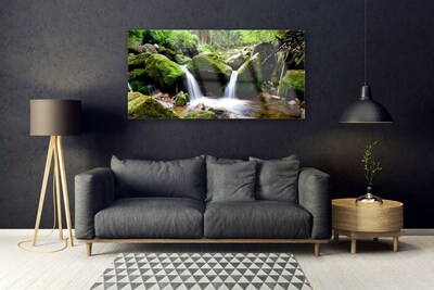 Quadro in vetro acrilico Cascata di roccia naturale