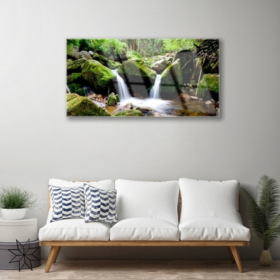 Quadro in vetro acrilico Cascata di roccia naturale