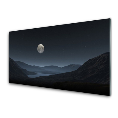 Quadro acrilico Paesaggio notturno della luna