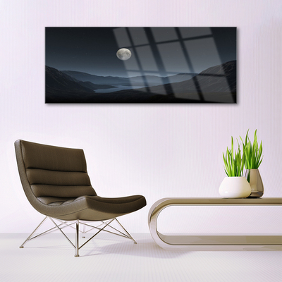 Quadro acrilico Paesaggio notturno della luna