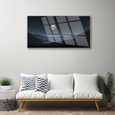 Quadro acrilico Paesaggio notturno della luna