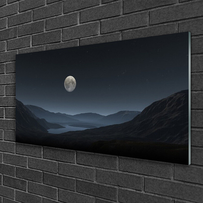 Quadro acrilico Paesaggio notturno della luna