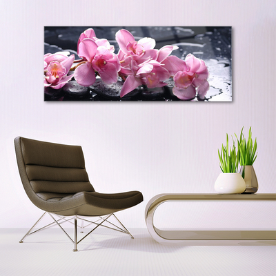 Quadro vetro acrilico Fiore di orchidea per la pace