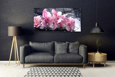 Quadro vetro acrilico Fiore di orchidea per la pace