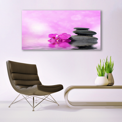 Quadro acrilico Fiore d'arte rosa