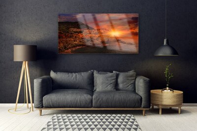 Quadro su vetro acrilico Paesaggio della città di mare