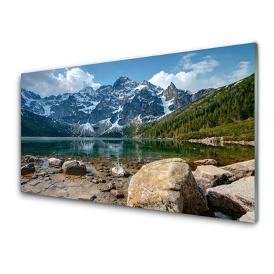 Quadro acrilico Paesaggio del lago di montagna