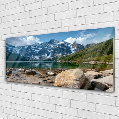 Quadro acrilico Paesaggio del lago di montagna