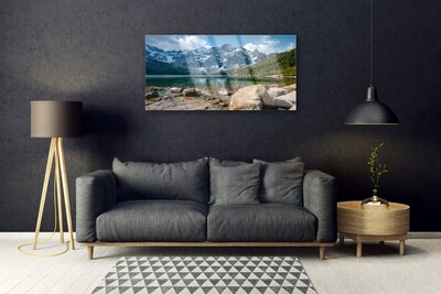 Quadro acrilico Paesaggio del lago di montagna