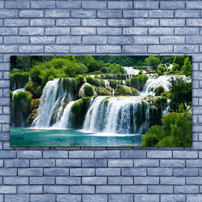 Quadro vetro acrilico Cascata della natura