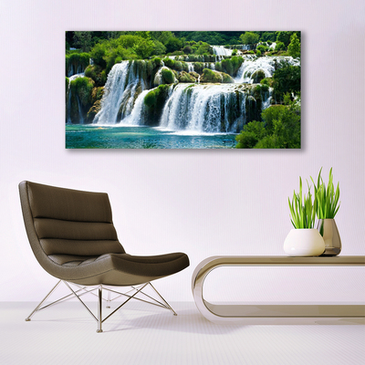 Quadro vetro acrilico Cascata della natura