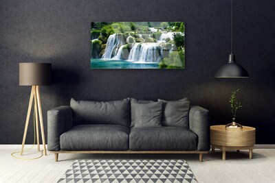 Quadro vetro acrilico Cascata della natura