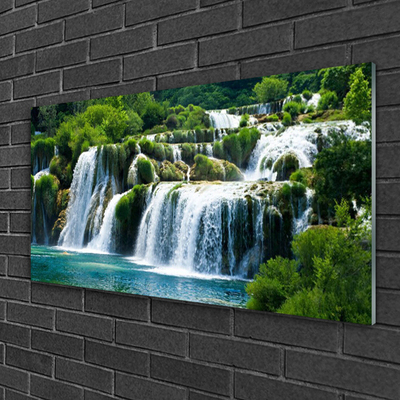 Quadro vetro acrilico Cascata della natura