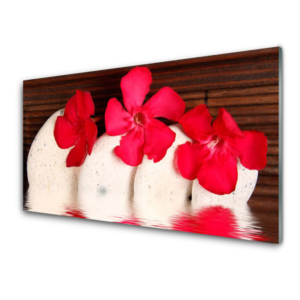 Quadro acrilico Fiori di pietre rosse