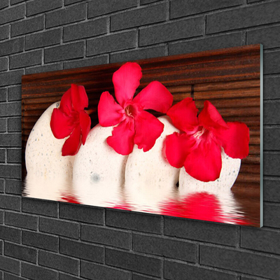 Quadro acrilico Fiori di pietre rosse