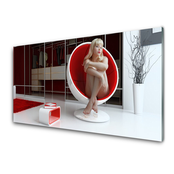 Quadro vetro acrilico Stanza della donna nuda
