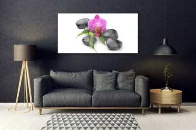 Quadro su vetro acrilico Pietre di fiori Art