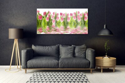 Quadro vetro acrilico Tulipani Pianta Natura