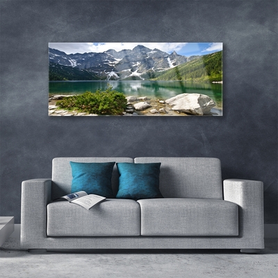 Quadro acrilico Paesaggio di montagna del lago