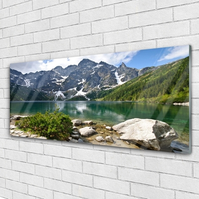 Quadro acrilico Paesaggio di montagna del lago