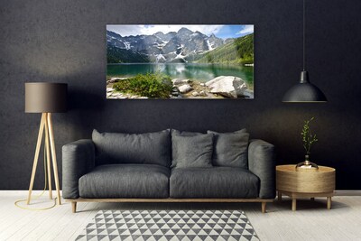 Quadro acrilico Paesaggio di montagna del lago