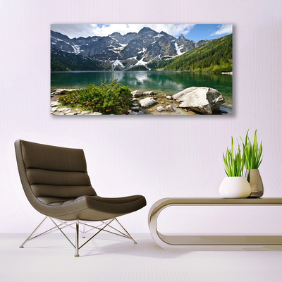 Quadro acrilico Paesaggio di montagna del lago