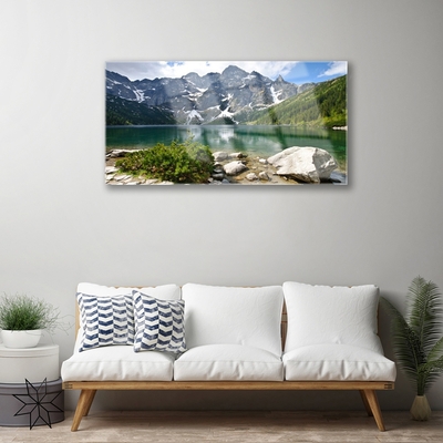 Quadro acrilico Paesaggio di montagna del lago