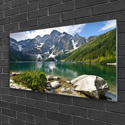 Quadro acrilico Paesaggio di montagna del lago