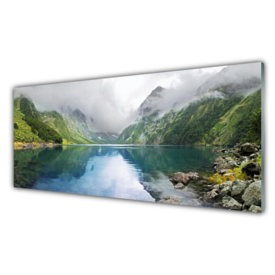 Quadro su vetro acrilico Paesaggio del lago di montagna
